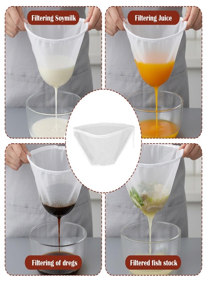 MBAIYO 6 Pcs Cheese Cloths Bag for Straining, Nut Milk Bag Reusable Multipurpose Straining Bags for Kitchen Straining Oat Dumpling Fillings Squeeze Bag Milk Celery Juice Nut Bag - Image 4