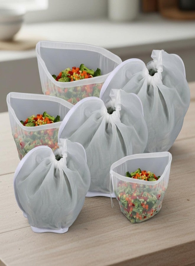 MBAIYO 6 Pcs Cheese Cloths Bag for Straining, Nut Milk Bag Reusable Multipurpose Straining Bags for Kitchen Straining Oat Dumpling Fillings Squeeze Bag Milk Celery Juice Nut Bag - Image 1