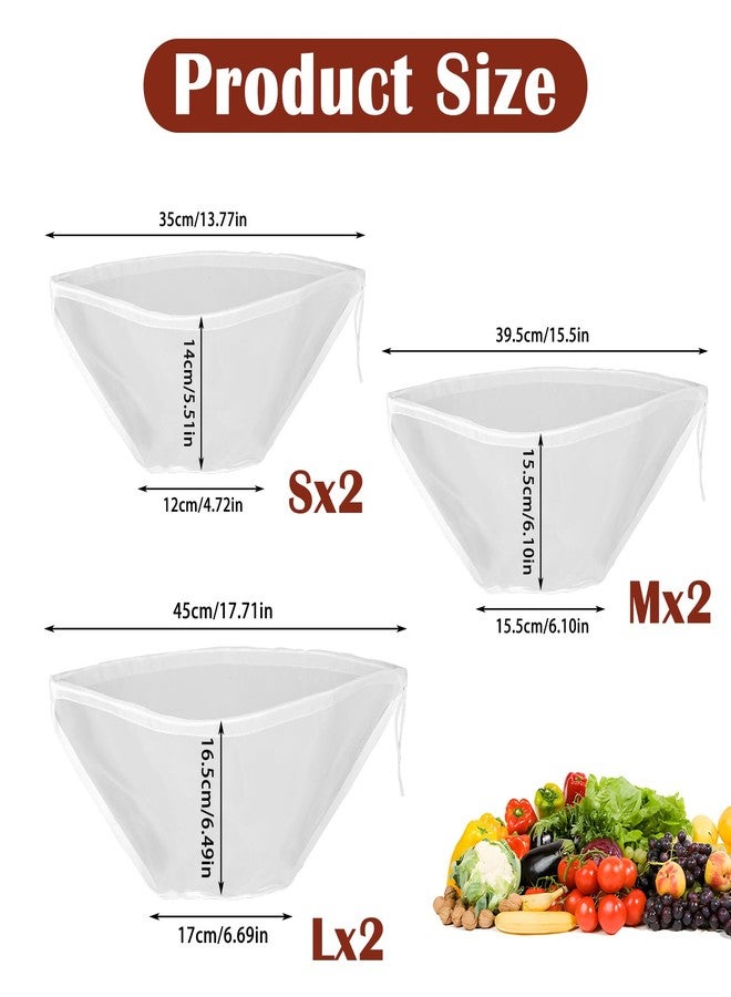 MBAIYO 6 Pcs Cheese Cloths Bag for Straining, Nut Milk Bag Reusable Multipurpose Straining Bags for Kitchen Straining Oat Dumpling Fillings Squeeze Bag Milk Celery Juice Nut Bag - Image 3
