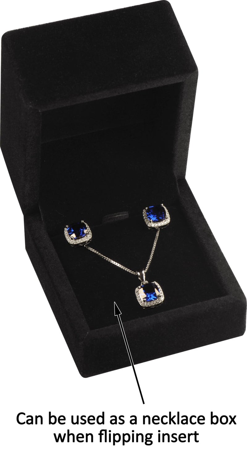LAODA Black Color Luxury Velvet Stud Earring Box Multiple Use Necklace Pendant Earring Jewelry Gift Storage Holder Box(Jewelry not Included) - Image 5