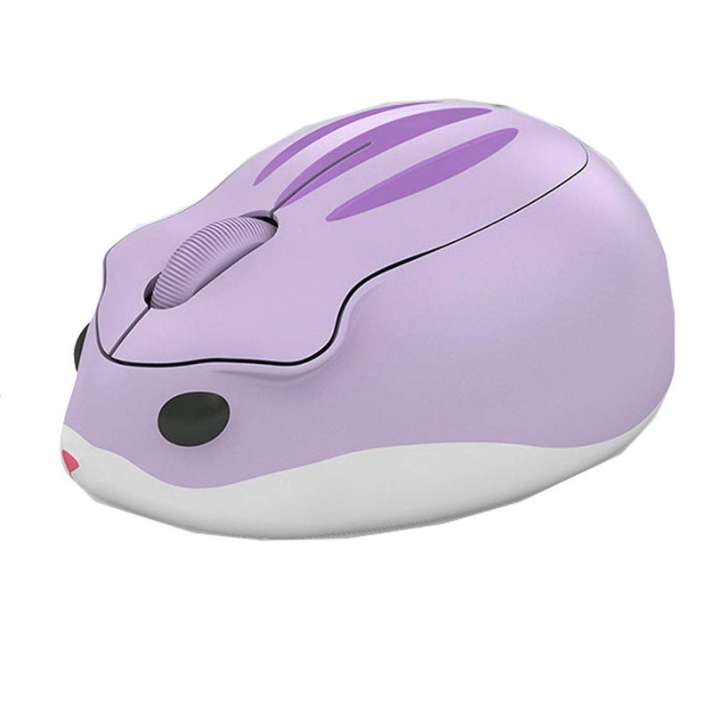 SXBan 2.4GHz Wireless Cute Hamster Shape Less Noice Portable Mobile Optical 1200DPI USB Mice Cordless Mouse for PC Laptop Computer Notebook MacBook Kids Girl Gift (Purple) - Image 1