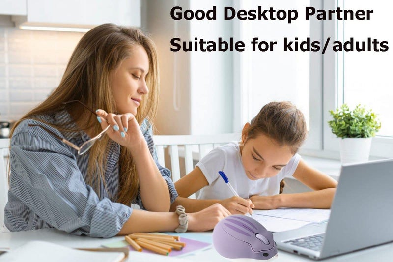 SXBan 2.4GHz Wireless Cute Hamster Shape Less Noice Portable Mobile Optical 1200DPI USB Mice Cordless Mouse for PC Laptop Computer Notebook MacBook Kids Girl Gift (Purple) - Image 2