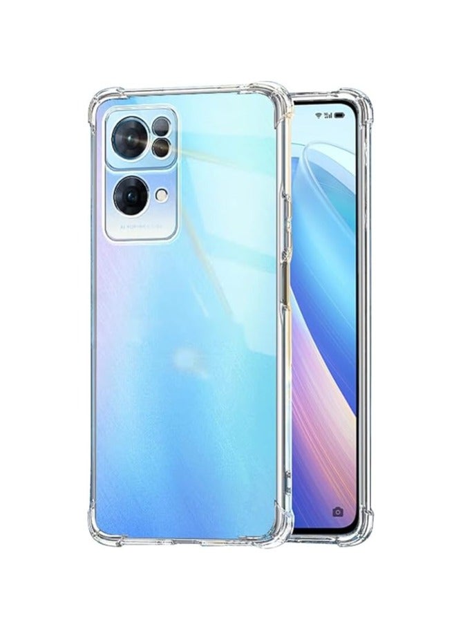جراب شفاف لهاتف OPPO Reno7 Pro 5G جراب ناعم ومرن من السيليكون الشفاف TPU غطاء خلفي لحماية الكاميرا ومصد الزوايا لهاتف OPPO Reno 7 Pro جراب شفاف - Image 1