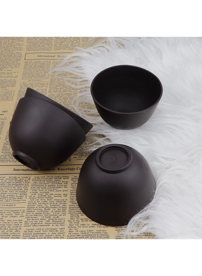 FERCAISH 4Pcs Diy Face Mask Mixing Bowl, Microwavable Silicone Facial Mud Bowl Cosmetic Beauty Tool for Home Salon(Black) - Image 2