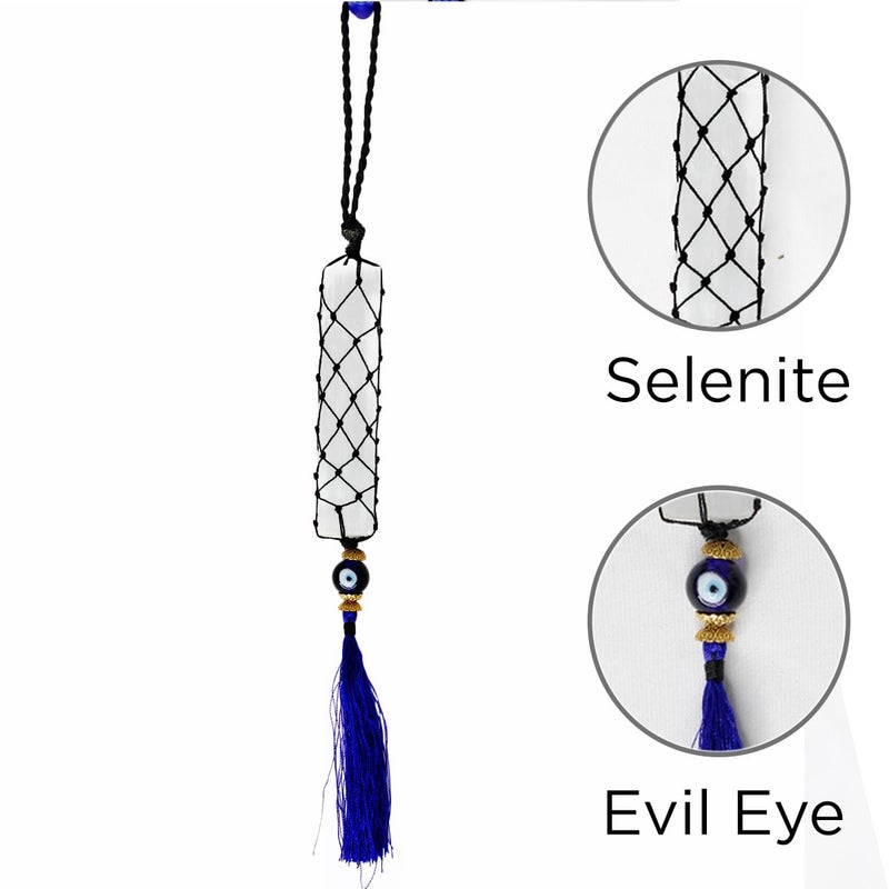 Shubhanjali Shubhanjali Evil Eye Hanging for Car Accessories | Selenite Crystal Hanging for Door Car Home Décor  - Image 4