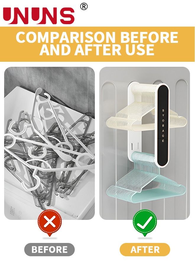 UNUNS Hanger Organizer Rack,2-Pack Wall-Mounted Stretchable Clothes Rack Organizer,Hanger Stacker For Laundry Room Closet Dry Cleaning Room - Image 3