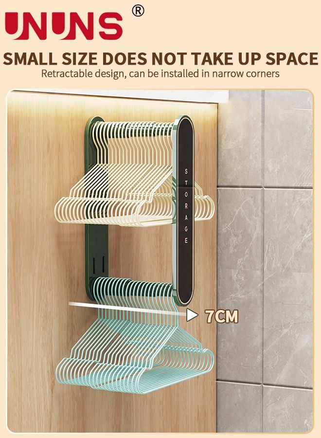 UNUNS Hanger Organizer Rack,2-Pack Wall-Mounted Stretchable Clothes Rack Organizer,Hanger Stacker For Laundry Room Closet Dry Cleaning Room - Image 4