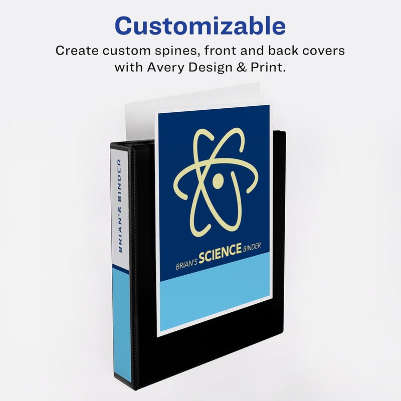 AVERY Durable Clear View 3 Ring Binders, 2 Inch EZD Rings, 1 White Binder (09501) - Image 3