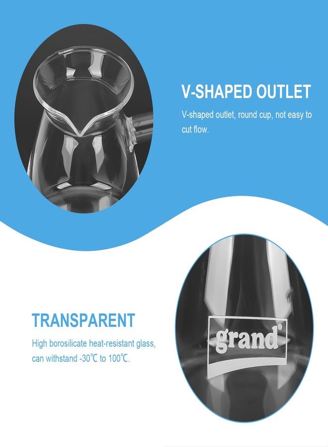 Hemoton إبريق قهوة تركي من زجاج البورسليكات سعة 14.25 أونصة من هيموتون، صانع شاي على الموقد مع مقبض، سخان حليب، إبريق ذوبان الشوكولاتة الساخنة أو الزبدة للاستخدام المنزلي - Image 3