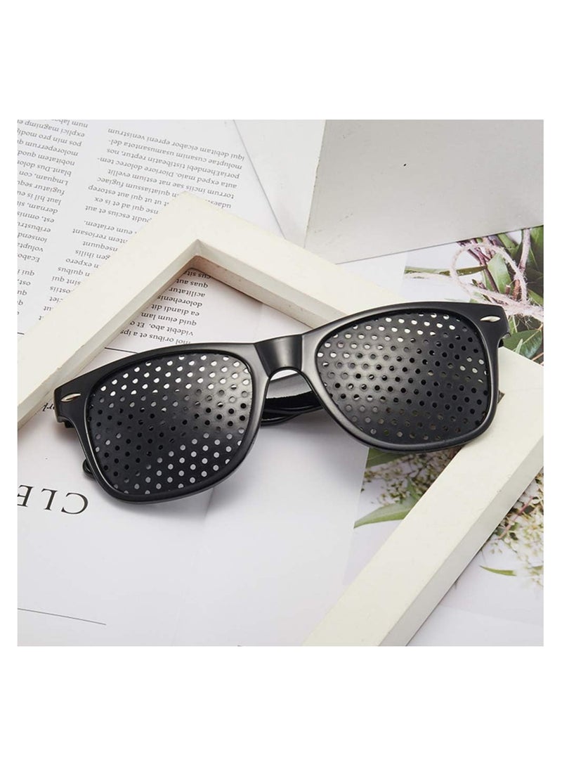Zikra Pinhole Glasses Raster-Brille Loch-Brille for Improving Vision Training und Entspannung Black Unisex Eyesight Strengthening Pinhole Glasses - Image 4