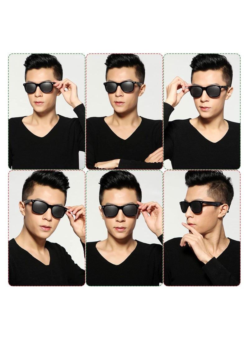 Zikra Pinhole Glasses Raster-Brille Loch-Brille for Improving Vision Training und Entspannung Black Unisex Eyesight Strengthening Pinhole Glasses - Image 3