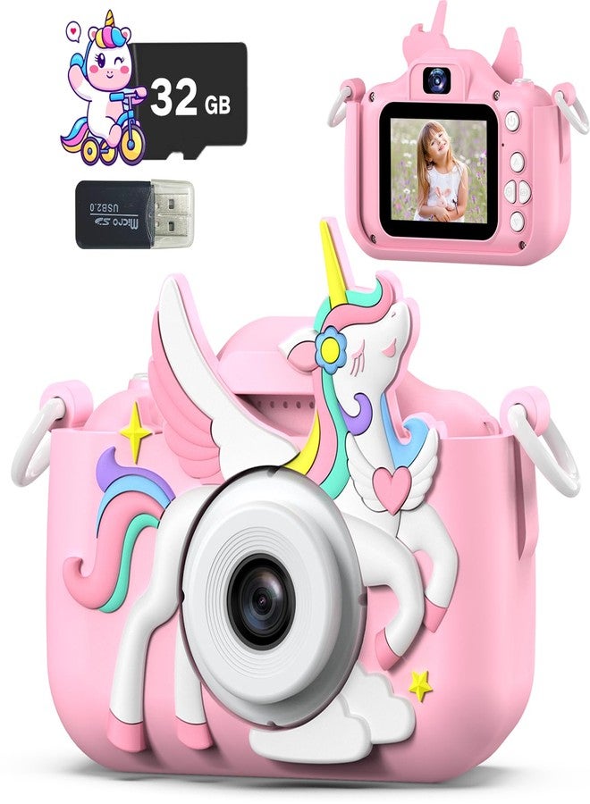 Teslahero Kids Camera Toys,Children Digital Video Camera Gift for Girls Boys 3-12 Age Kids,Chritmas Birthday Festival Present for 3 4 5 6 7 8 9 10 11 12 Year Old Toddler Child (Pink) - Image 1