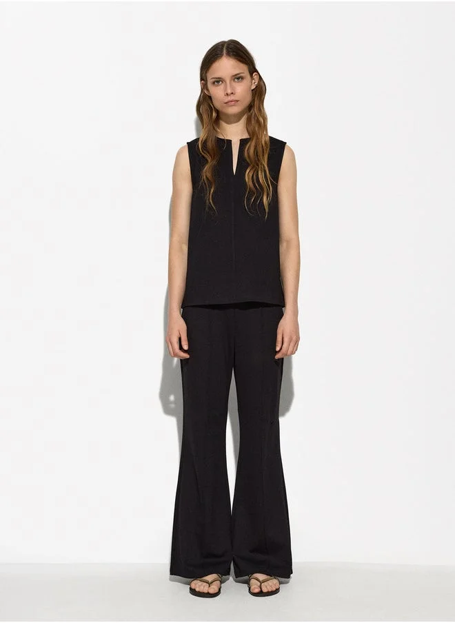 PARFOIS Wide Tab-Detail Pants