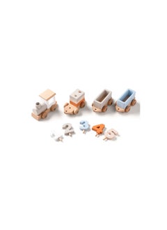 Generic Wooden Train Set, with Numbers and Blocks Toy, 12 Pcs for Toddler Boys Girls 1 2 3 4 5 Brithday Gift, 100% Natural Wood, Sturdy Resistant To Drops, Birthday Decoration Toy  - Image 2
