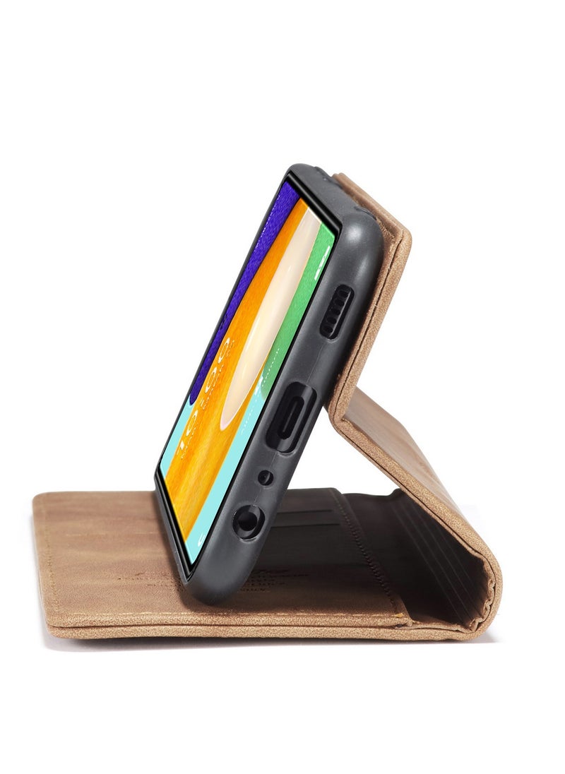 CaseMe - CaseMe Samsung Galaxy A53 5G Case Wallet Case Book Folding Flip Folio Case with Magnetic Kickstand Card Slots Protective Cover - Brown - Image 1