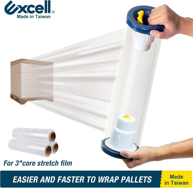 excell SF-773 Hand Saver Stretch Film Dispenser with a Adjustable Brake for 3" Core Film, Stretch Wrap Dispenser, Wrap Handle with a Brake for Easy Packaging Experience (Adjustable Brake Edition) - Image 4