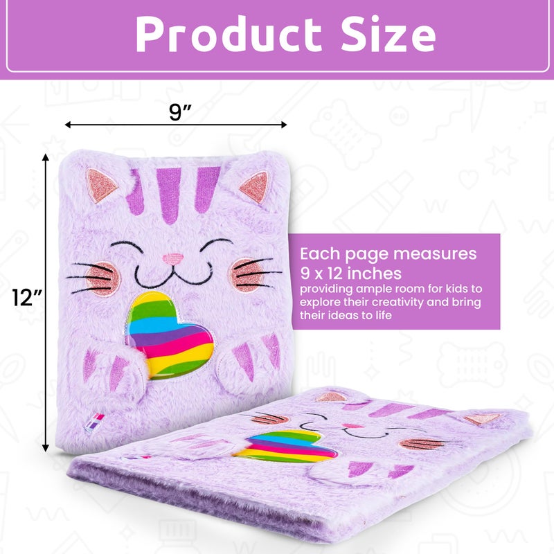 VOTUM Sketch Book: Personalized Artist Sketchbook: Sketching, Drawing and Creative Doodling. Notebook and Sketchbook to Draw and Journal with Stickers and Pens (Cat) - Image 3