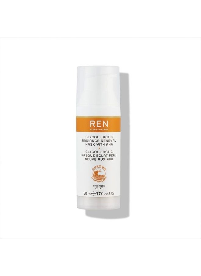 REN CLEAN SKINCARE - Glycol Lactic Radiance Renewal Mask - 10 Minute Exfoliating Face Mask - Skincare Facial Mask for Radiant, Nourished Skin, 1.7 Fl Oz - Image 1