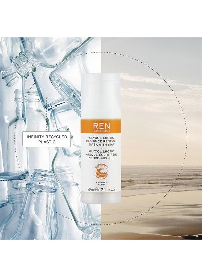 REN CLEAN SKINCARE - Glycol Lactic Radiance Renewal Mask - 10 Minute Exfoliating Face Mask - Skincare Facial Mask for Radiant, Nourished Skin, 1.7 Fl Oz - Image 1