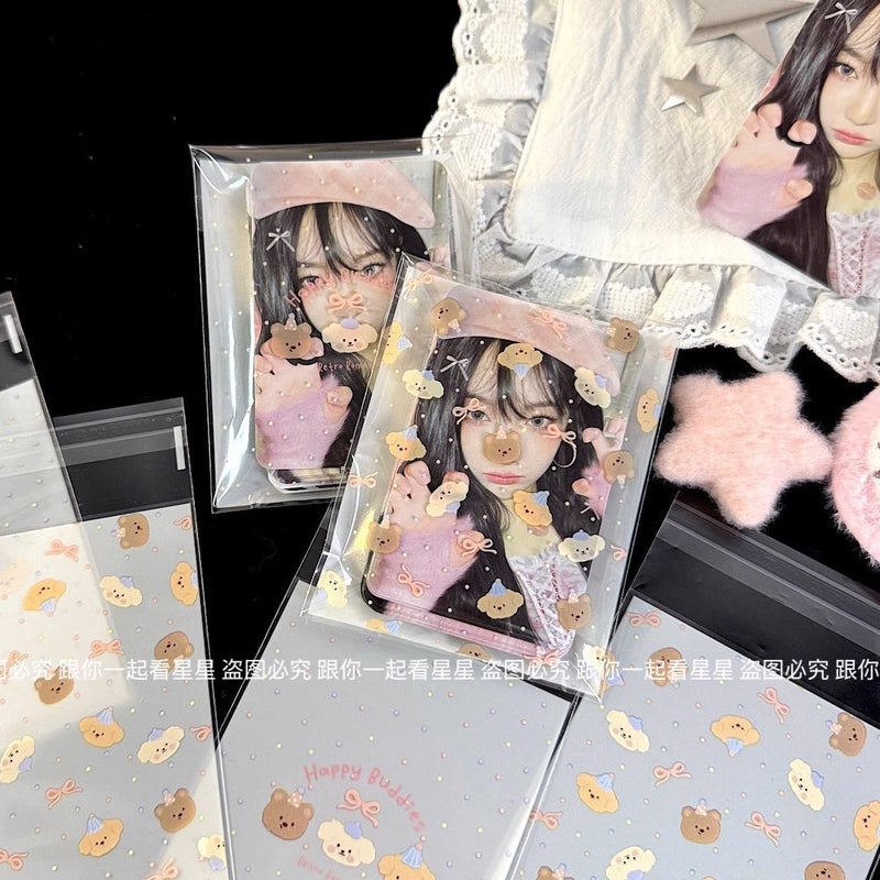 Cute Bear Self-Adhesive Bag Ins Style High Color Value Card Small Card Packaging Sub-Pack Bag Creative Small Gift Packaging Bag - Image 4