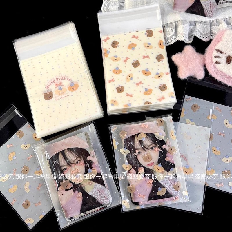 Cute Bear Self-Adhesive Bag Ins Style High Color Value Card Small Card Packaging Sub-Pack Bag Creative Small Gift Packaging Bag - Image 5