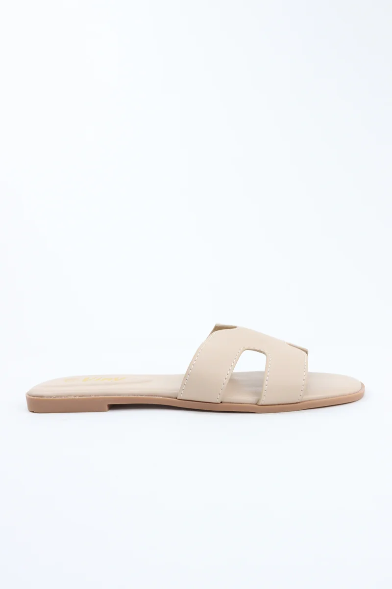 Viny VINY Women's Flat Slide Sandals – Elegant Open Toe Slip-On Slippers, Casual Comfort Summer Sandals, Lightweight Everyday Fashion Slides for Ladies (Black, White, Beige, Pink, Brown, Burgundy, Silver, Blue)