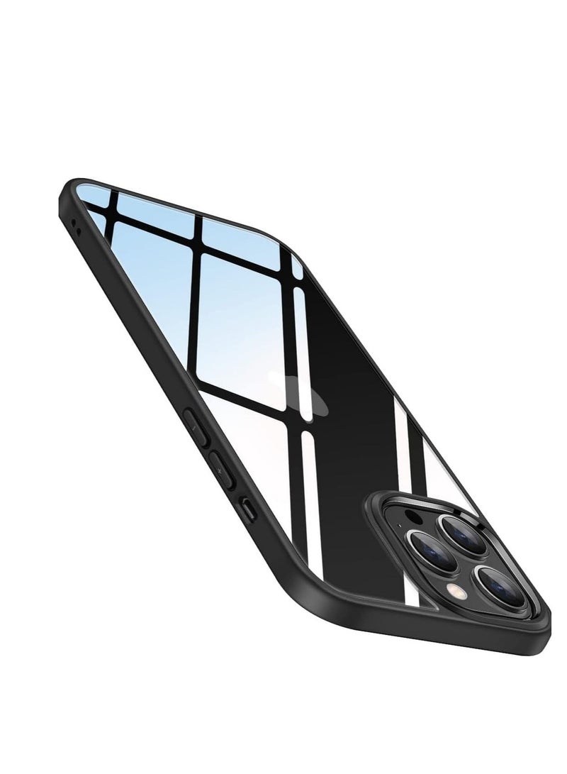 Magic Mask Magic Mask Q Series Clear Case Compatible Case Shockproof Hard PC +Soft Silicone Transparent Protective Slim Hard Back Cover with Silicone Frame for (Black, iphone 11 pro ) - Image 1