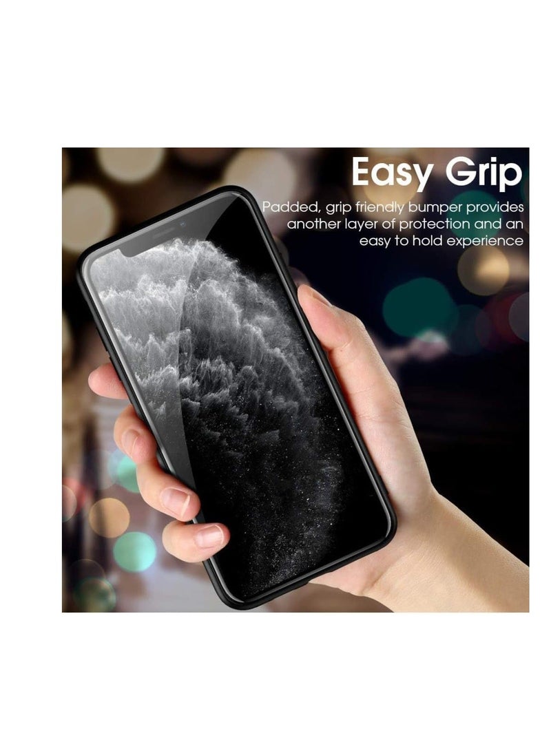Magic Mask Magic Mask Q Series Clear Case Compatible Case Shockproof Hard PC +Soft Silicone Transparent Protective Slim Hard Back Cover with Silicone Frame for (Black, iphone 11 pro ) - Image 5