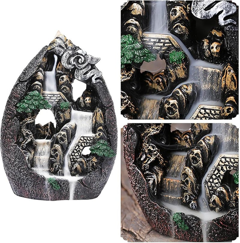 محرق البخور دخان الشلال الأسود راتنج عكسي لأثاث العطور للاسترخاء - Image 3