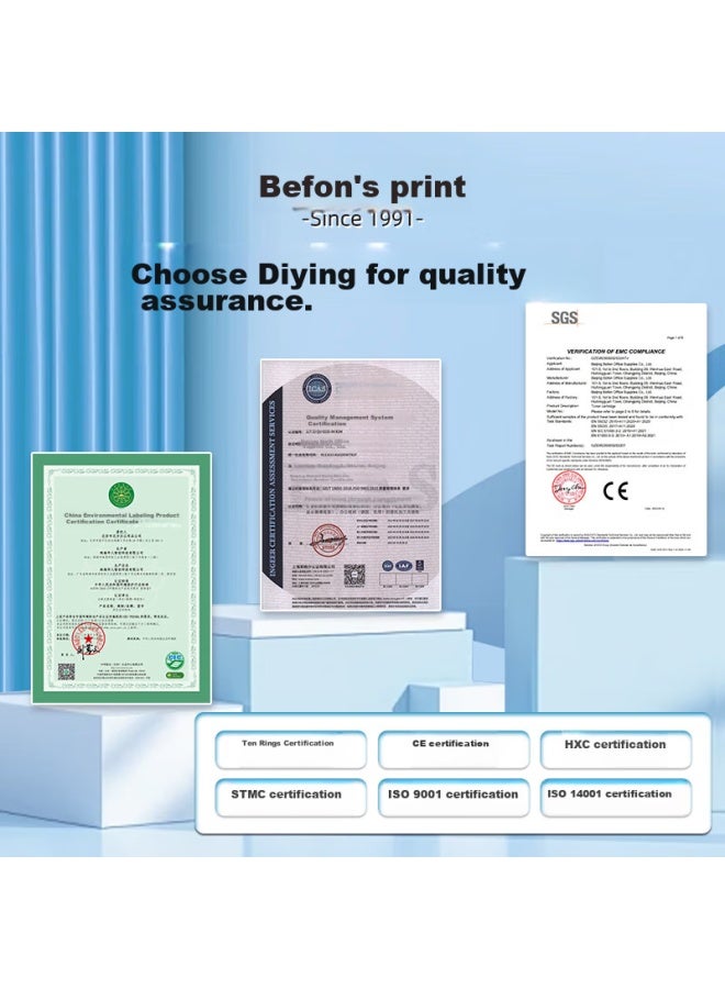Befon ورق ملصقات ذاتي اللصق، ورق مطلي، 60mm*40mm*1000 قطعة، صف واحد، ورق باركود، ملصقات الطباعة - Image 4