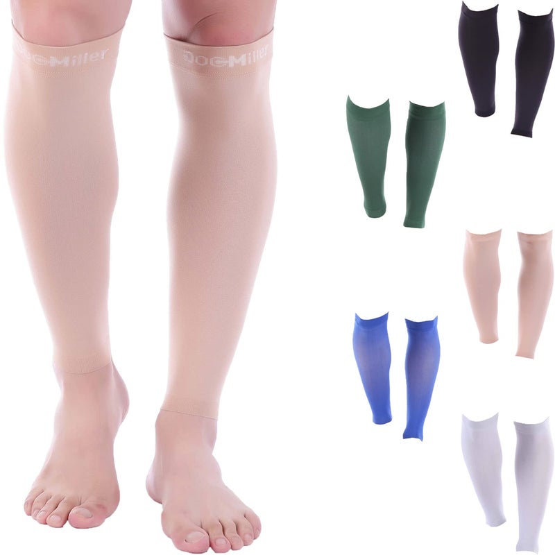 Doc Miller Calf Compression Sleeve – Footless Socks for Women & Men, 30-40mmHg Medical Design, Compression Shin Sleeves, Leg Cramp Relief, Varicose Veins, Knee High Stockings, 1 Pair - Image 1