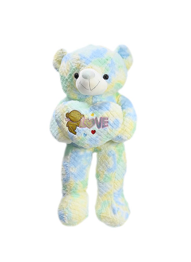 Toyland - 100 Cm Multi colour Green Teddy Bear with Holding Heart Shape for Girls Friend and Couples Anniversary Valentine and Birthday Gift - Image 1
