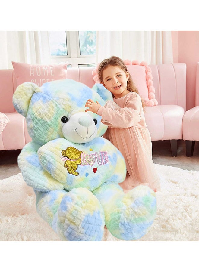 Toyland - 100 Cm Multi colour Green Teddy Bear with Holding Heart Shape for Girls Friend and Couples Anniversary Valentine and Birthday Gift - Image 1