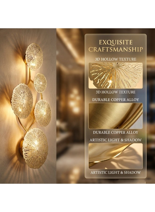 Affordable luxury ruffled wall sconce, ideal for bedrooms and hotels, with three-color dimming, 15W - Image 2