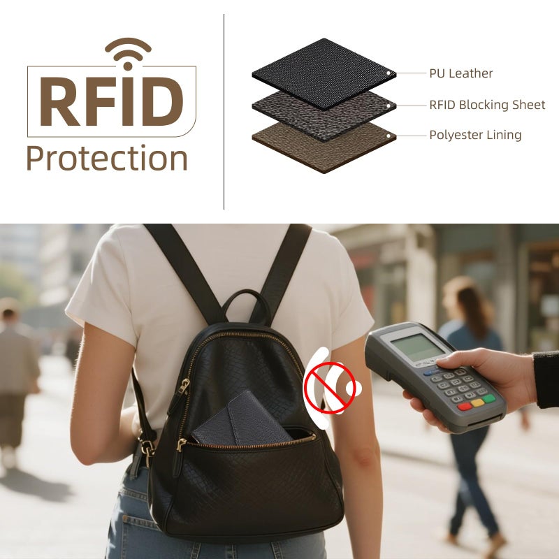 ZOPPEN محفظة جواز السفر متعددة الاستخدامات مع حجب RFID من زوبين (الإصدار 4) حافظة مستندات ثلاثية الطي، 1 أسود - Image 5