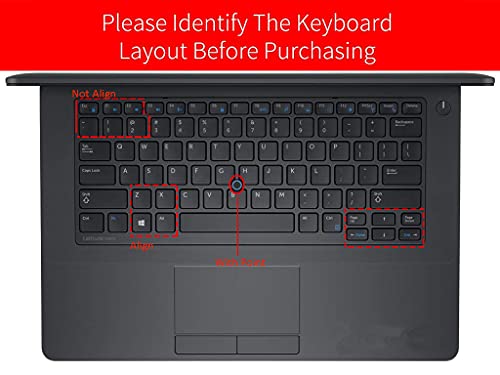 imComor Keyboard Cover for Dell Latitude E7450 E7470 E5470 E7480 5480 5490 5491 7490, Dell Latitude 3340 E3340 Laptop Keyboard Protector Ultra Thin Soft Keyboard Skin, Black (US Layout, with Pointing) - Image 2