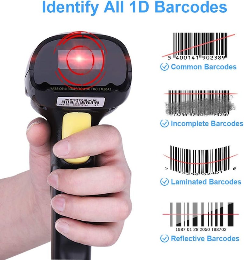 BASECENT Barcode Scanner Wireless, USB Quick Laser Barcode Scanner Reader (Lector De Codigo De Barras), Handheld Barcode Reader Scanner for Library Book, Warehouse Inventory, Store - Image 4