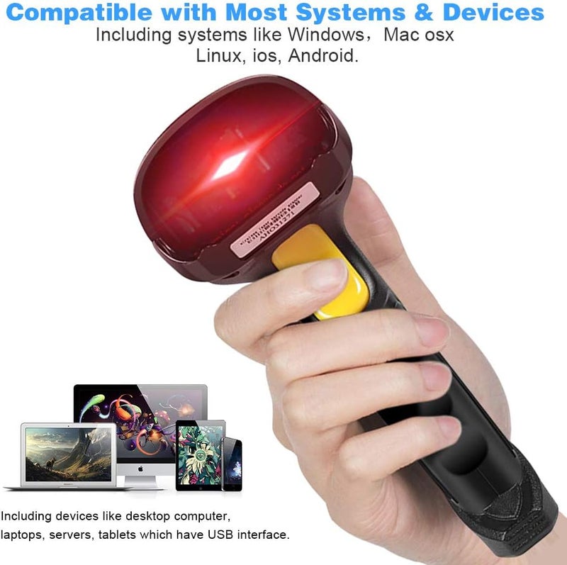 BASECENT Barcode Scanner Wireless, USB Quick Laser Barcode Scanner Reader (Lector De Codigo De Barras), Handheld Barcode Reader Scanner for Library Book, Warehouse Inventory, Store - Image 5