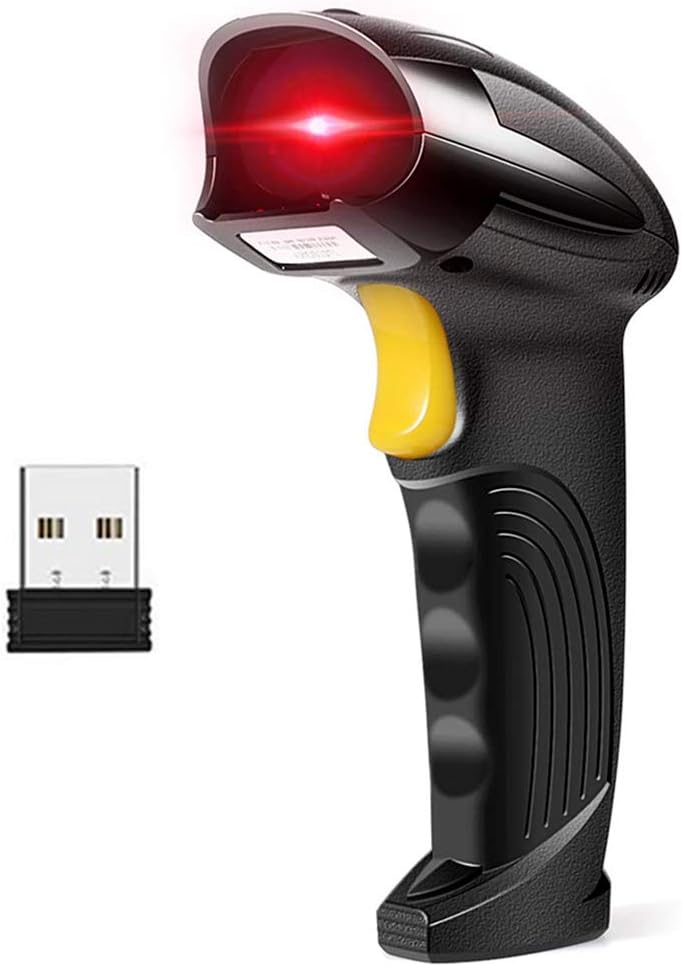 BASECENT Barcode Scanner Wireless, USB Quick Laser Barcode Scanner Reader (Lector De Codigo De Barras), Handheld Barcode Reader Scanner for Library Book, Warehouse Inventory, Store - Image 1
