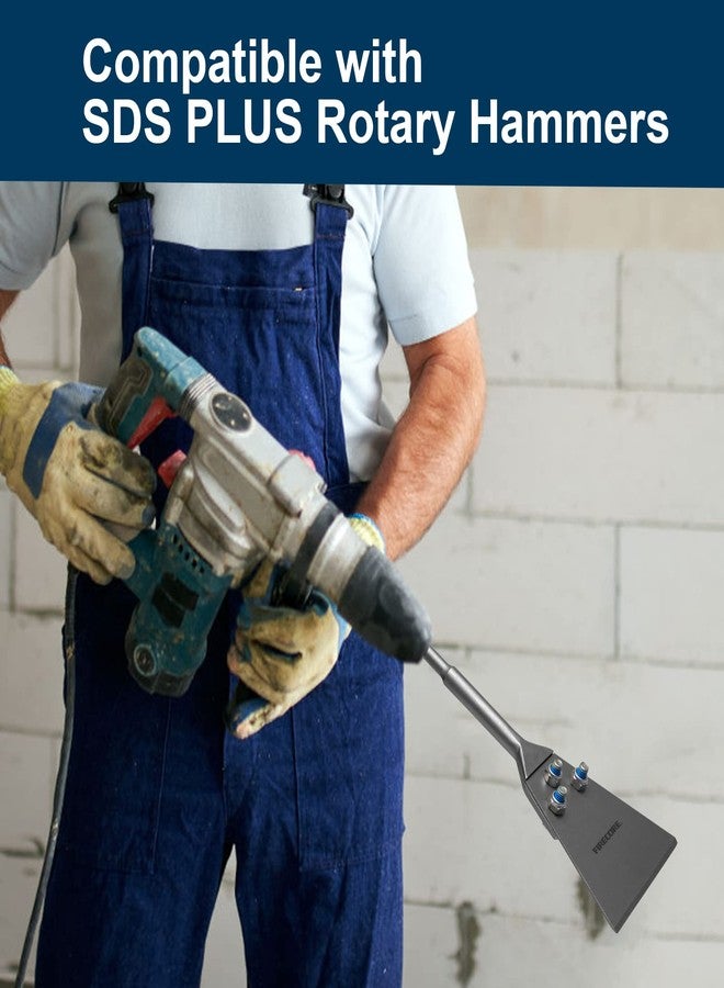 Firecore مكشطة أرضيات Firecore SDS Plus مع مسامير احتياطية وصواميل قفل، أداة إزميل إزالة البلاط 5 بوصة × 11 بوصة بمقبض طويل شديدة التحمل لمثقاب المطرقة الدوارة، مكشطة رقيقة لإزالة المواد اللاصقة FS22510 - Image 4