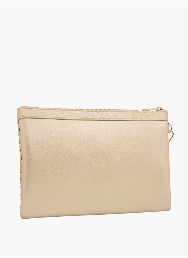 Flora Bella By Shoexpress Textured Pouch with Zip Closure  - Image 3