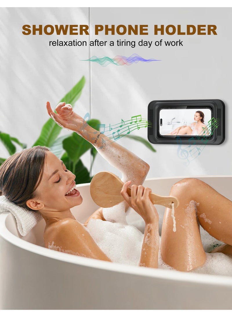 الحامل المحمول للدش المحمّل بترقية، مع فتحات للمكبرات الصوتية وشاشة قابلة للمس، يمكن تثبيته على جدران الحمام والمطبخ - Image 3