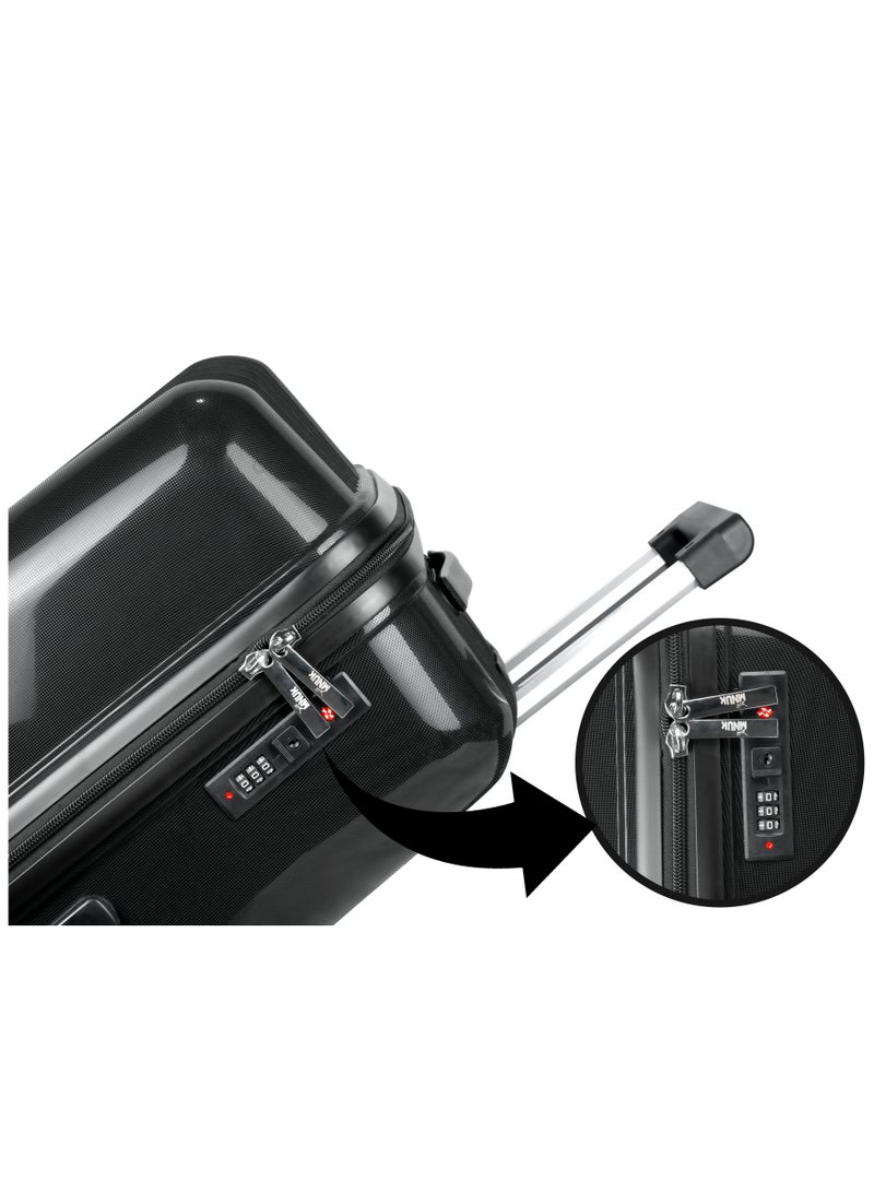 منيك حقيبة سفر فياجيرو سترا أورديناري مقاس 24 بوصة | عربة مزدوجة دوارة 360 درجة بأربع عجلات | أسود - Image 3