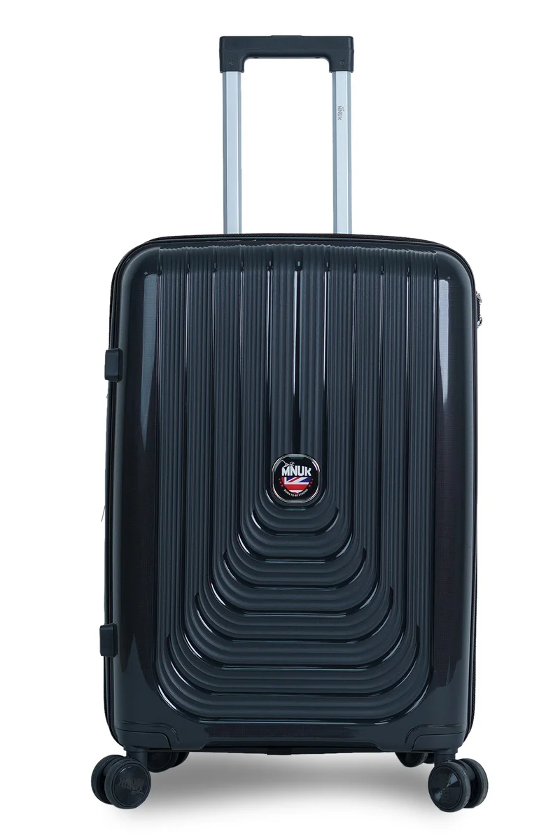 MNUK Viajero Stra Ordinario 24inch Luggage|Polypropylene (PP) Hardside Luggage Trolley|Double 360° 4 Wheeler| Medium-24inch|Black