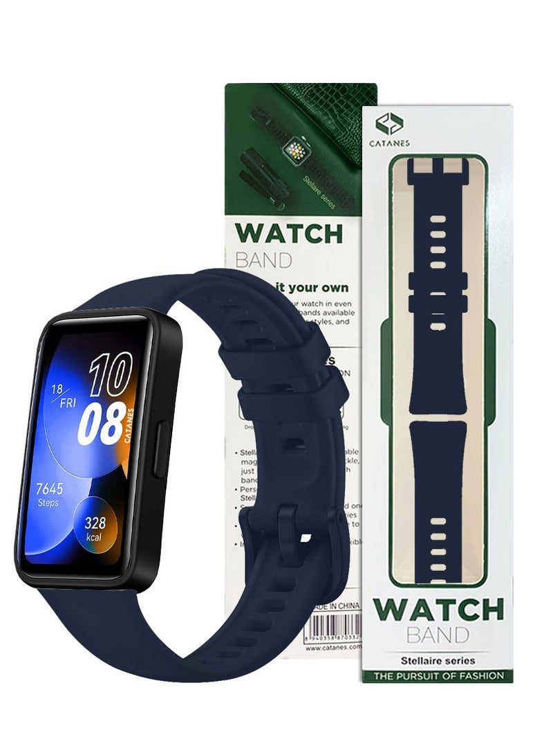 CATANES Watch Strap Lightweight Silicone Replacement Band for Huawei Band 8 and Band 9 - Blue - Image 4