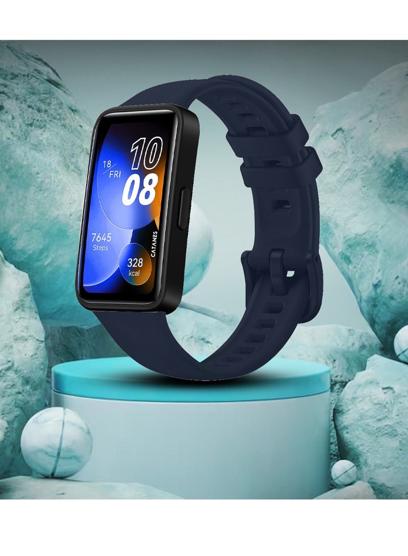 CATANES Watch Strap Lightweight Silicone Replacement Band for Huawei Band 8 and Band 9 - Blue - Image 3