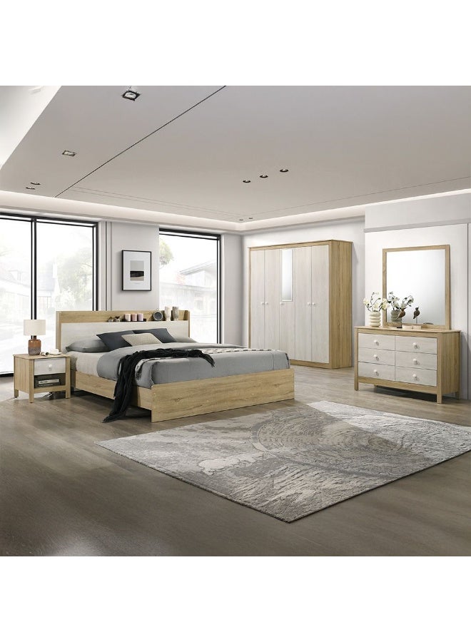 DANUBE HOME Kelly Mirror For Dressers Durable Vanity Mirror Without Dresser Dresser Mirror Modern Design Bedroom Furniture L93Xw3.3Xh155Cm-White Ash+Sonoma Oak  - Image 2