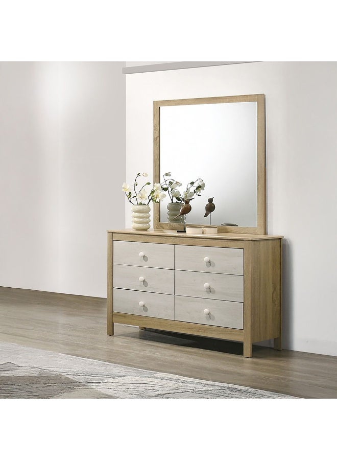 DANUBE HOME Kelly Mirror For Dressers Durable Vanity Mirror Without Dresser Dresser Mirror Modern Design Bedroom Furniture L93Xw3.3Xh155Cm-White Ash+Sonoma Oak  - Image 3