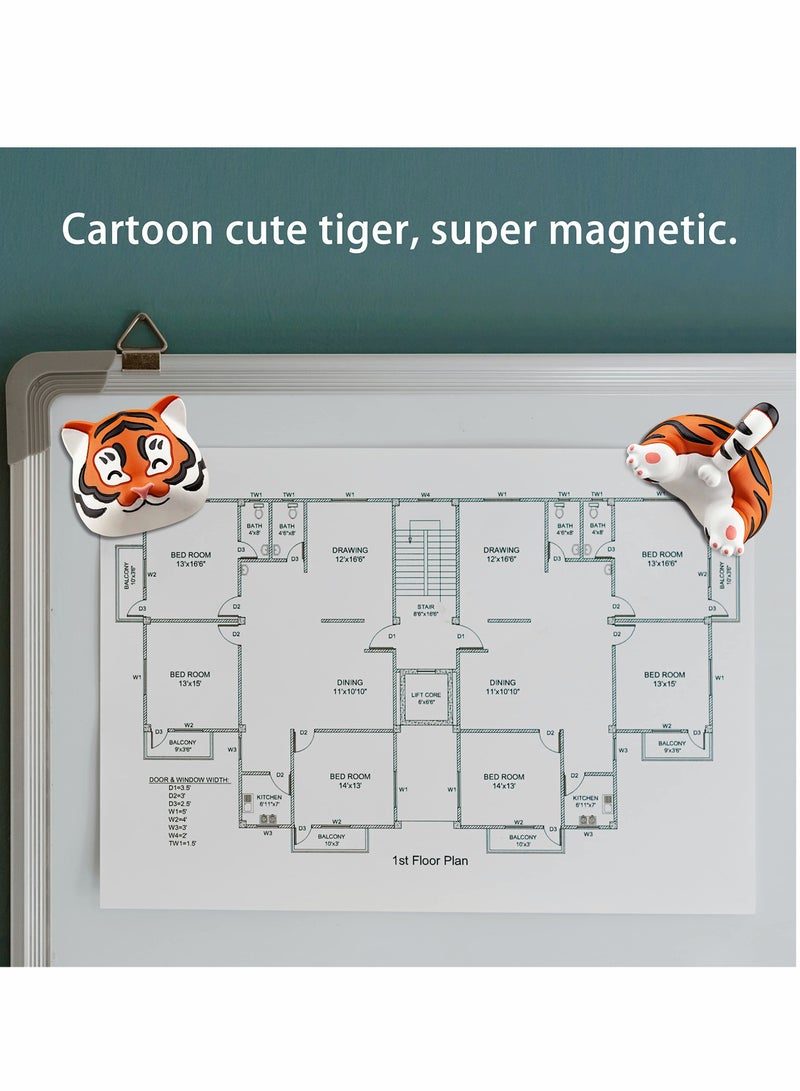 SYOSI Tiger Tiger Head Magnet for Refrigerator Cute Items for Tiger Lovers-Practical Refrigerator Decorations Fun Gifts 2 Sets of Magnet Decorations for Office and Home - Image 4