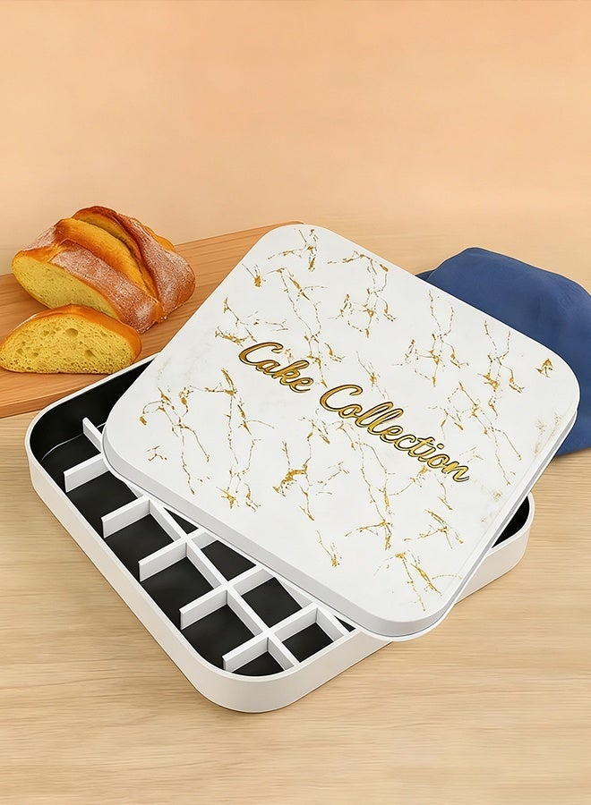 TAKHTEELA Dessert Baking Box, Container Non-Stick Cake Series, Square Cake Container with Plastic Partition，Cake cutter or divider - Image 1